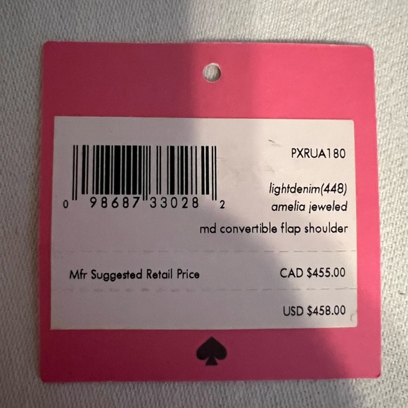 Kate Spade light denim Amelia jeweled medium convertible flap shoulder bag - Picture 11 of 13